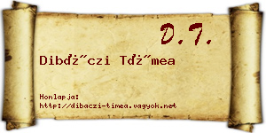Dibáczi Tímea névjegykártya